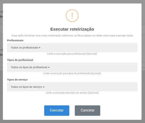 Executar Roteirização