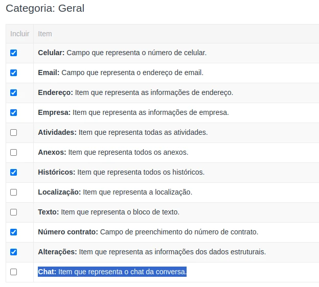 Configuração de Layout do Card