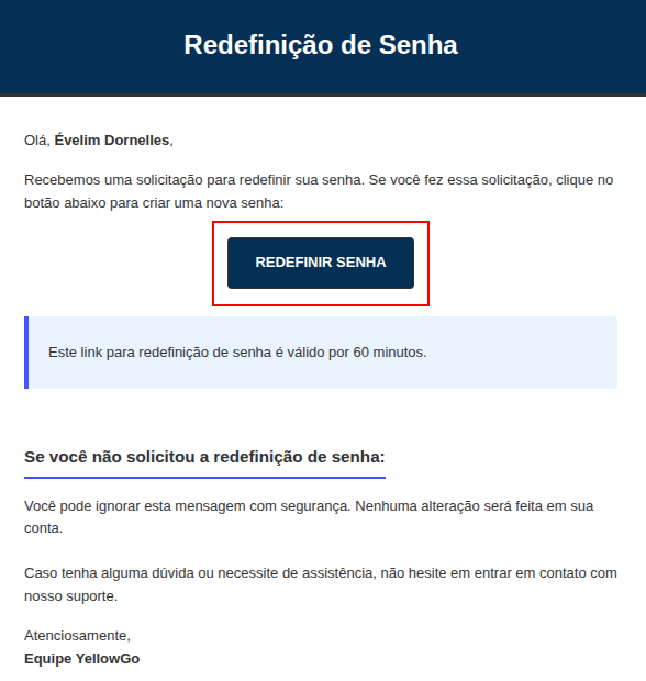 Tela de Login YellowGo