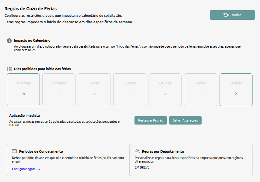Configuração de Regras